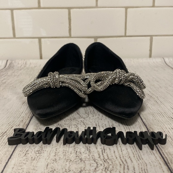 *Women's Juliette Bow Ballet Flats with Memory Foam Insole - A New Day Black 7 - Picture 5 of 9